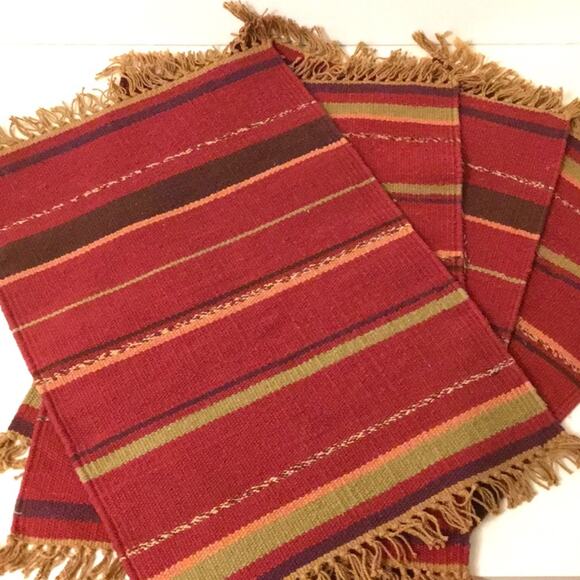 Table place mates set of 4 EUC earth tones BOHO - Picture 1 of 5